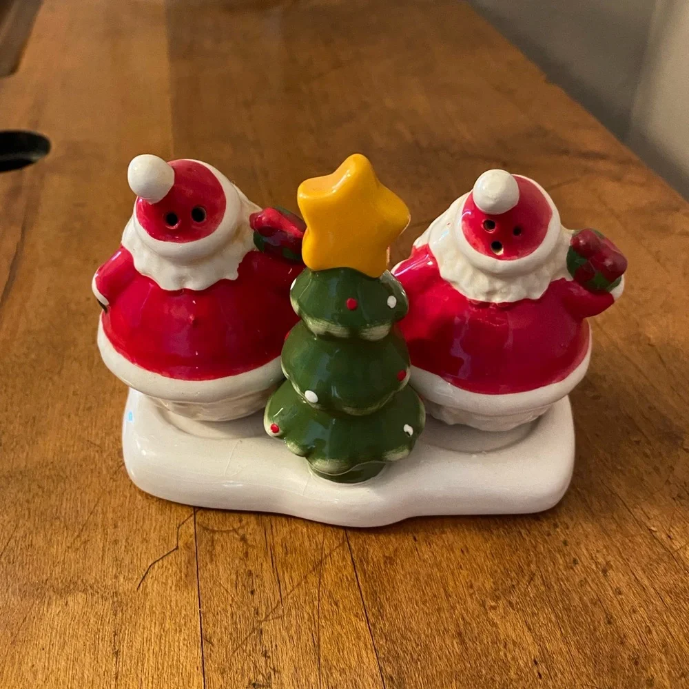 Santa and Tree Holiday Salt and Pepper Shaker Set